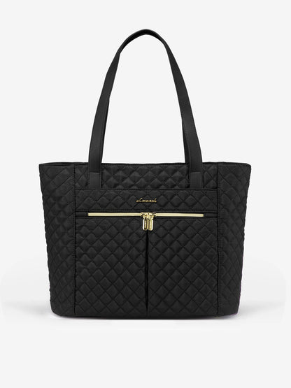 2Pcs Diamond Quilted Tote Bag, 15.6" 17"