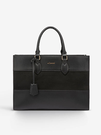 2Pcs Colorblock Laptop Tote Bag, 15.6" 17.3"