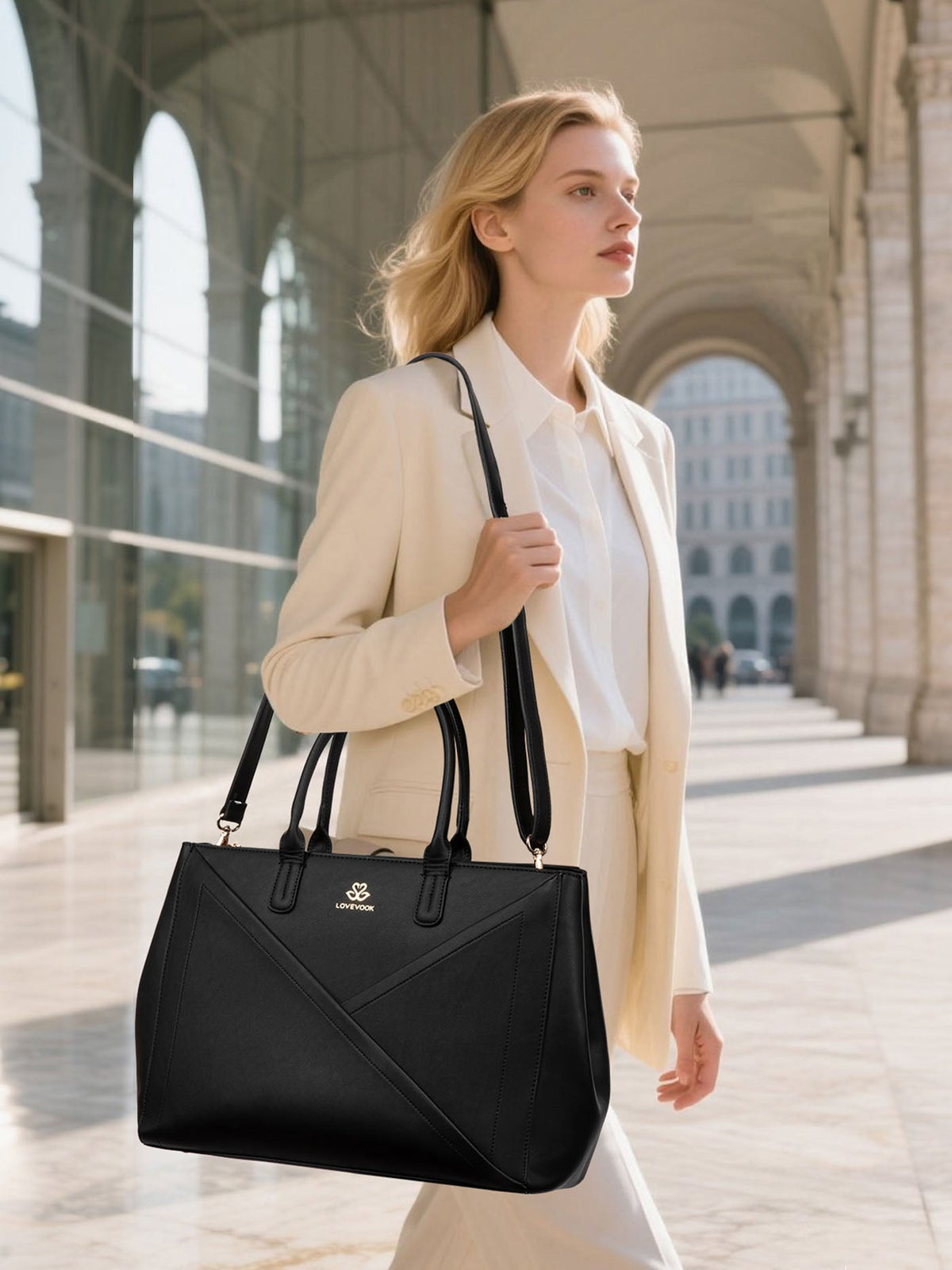 PU Leather Work Bag, 15.6" 17.3"