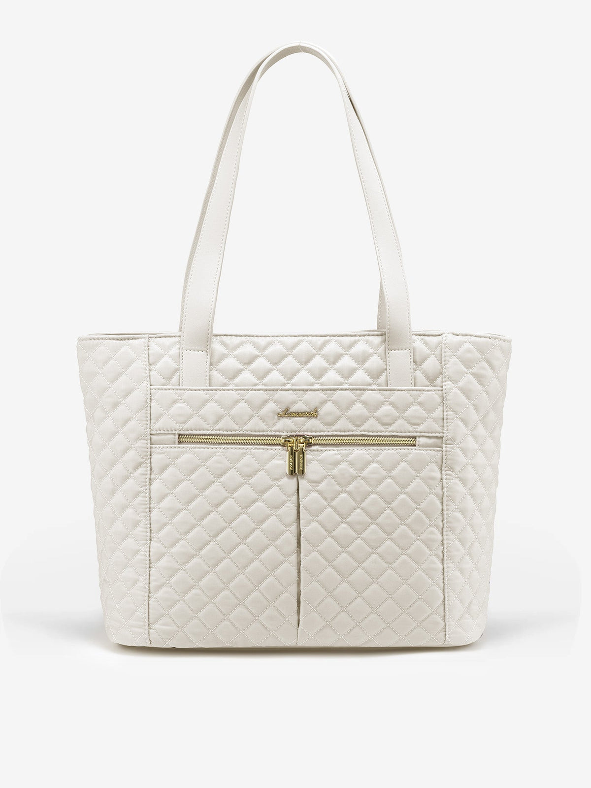 2Pcs Diamond Quilted Tote Bag, 15.6" 17"