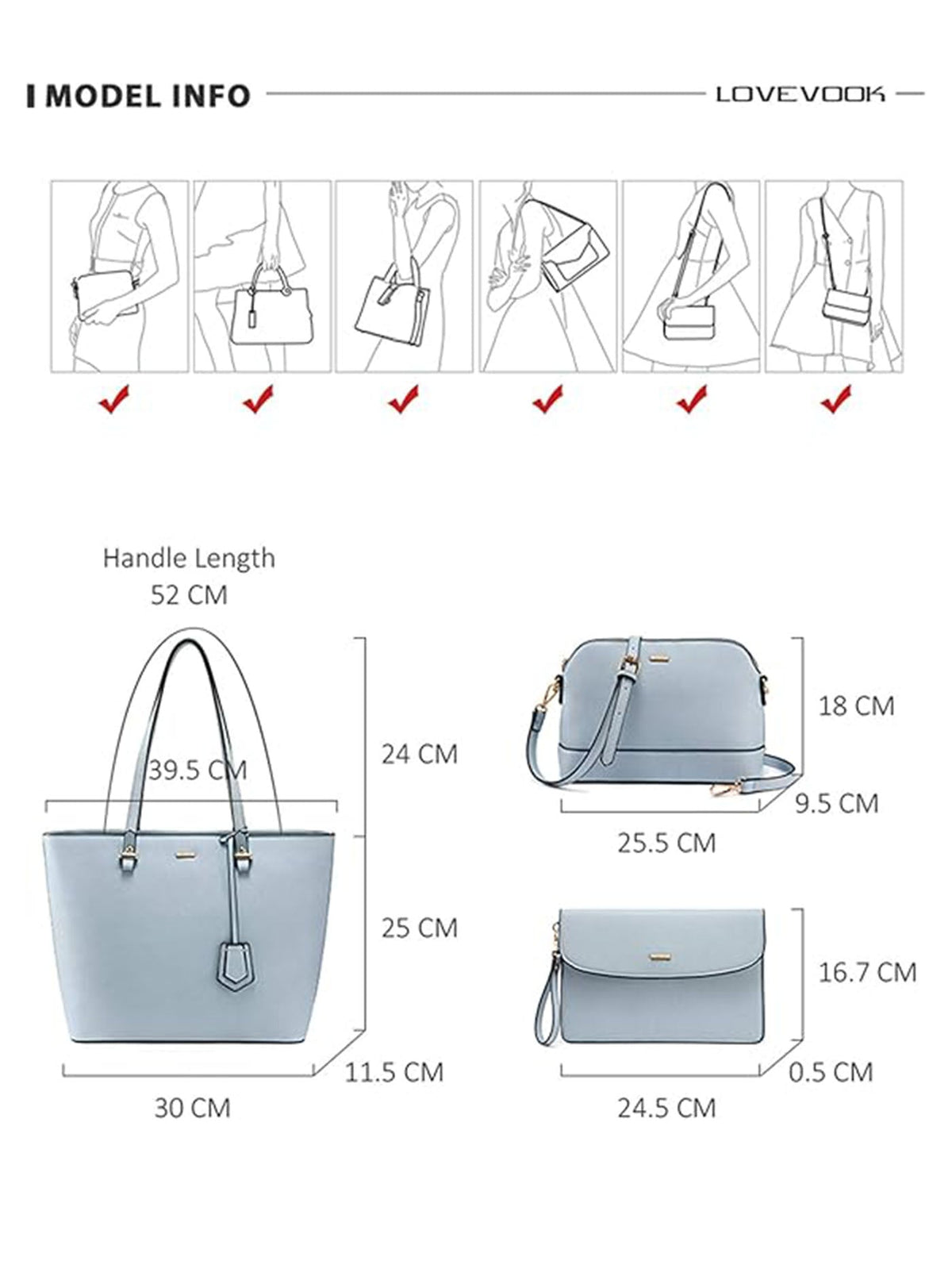 3Pcs Fashion Tote Bag