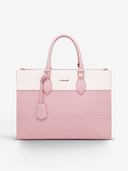 2Pcs Colorblock Laptop Tote Bag, 15.6" 17.3"