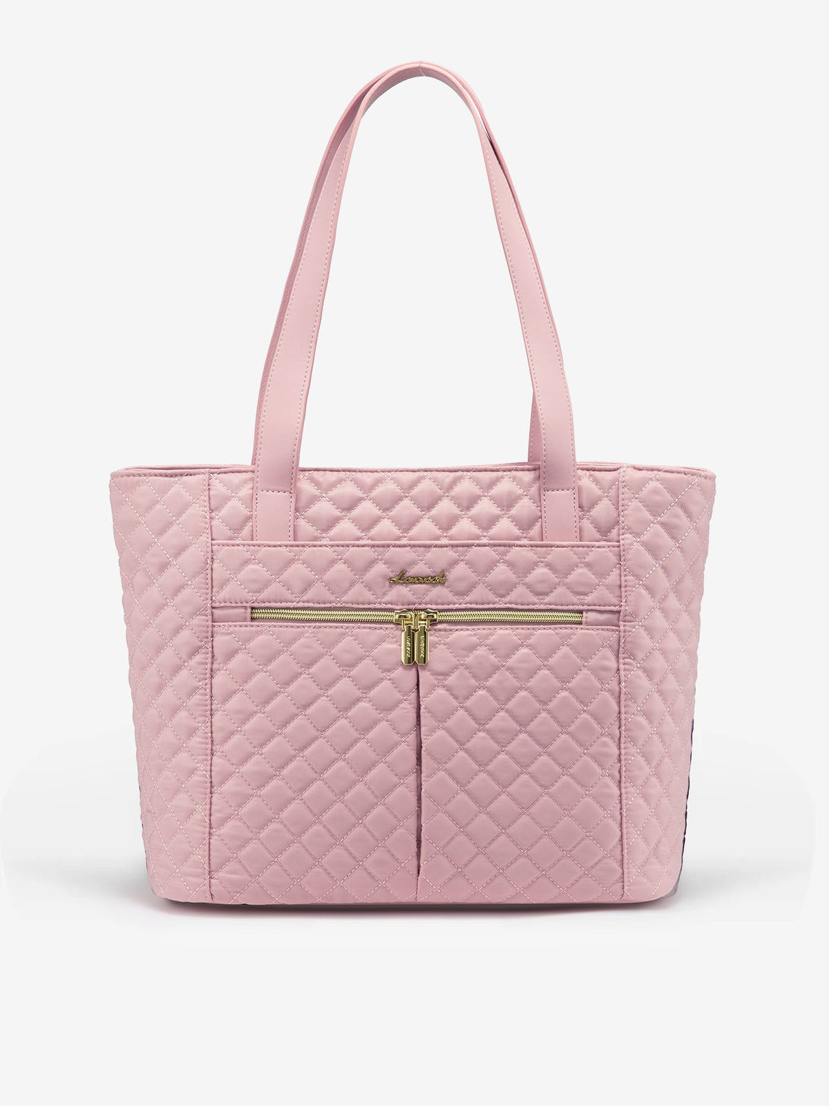 2Pcs Diamond Quilted Tote Bag, 15.6" 17"