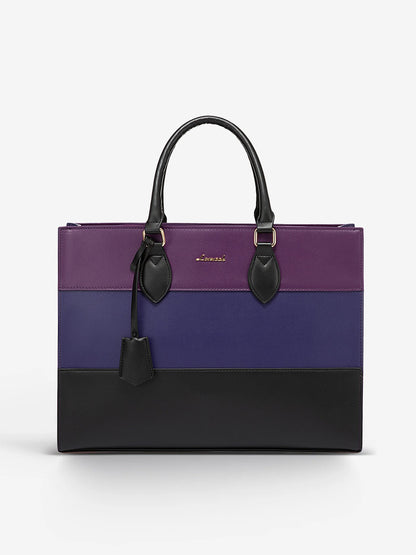 2Pcs Colorblock Laptop Tote Bag, 15.6" 17.3"