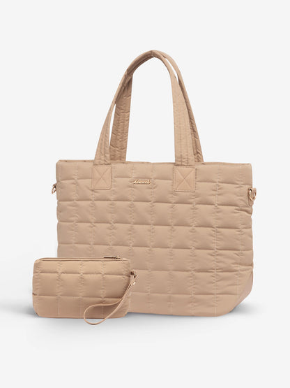 2Pcs Lightweight Puffer Tote Bag, 15.6" 17"