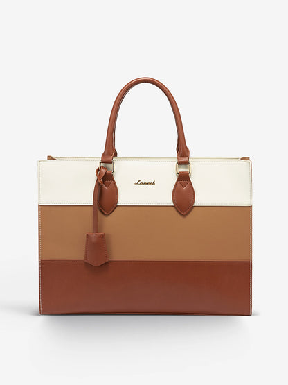 2Pcs Colorblock Laptop Tote Bag, 15.6" 17.3"
