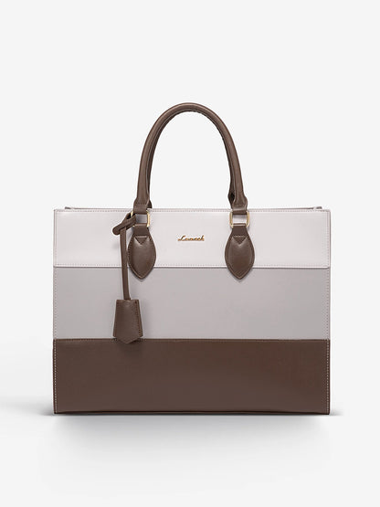 2Pcs Colorblock Laptop Tote Bag, 15.6" 17.3"