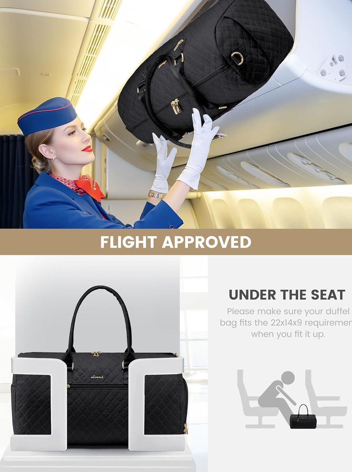 2Pcs Duffel Bag with Toiletry Bag