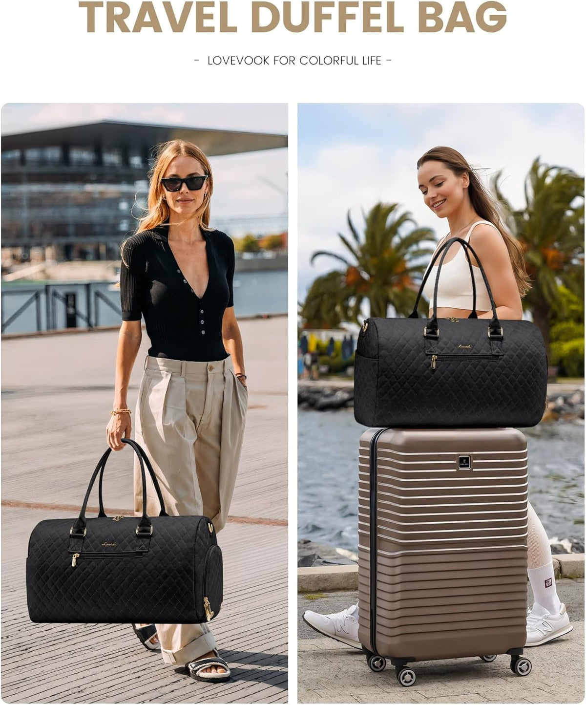 2Pcs Duffel Bag with Toiletry Bag