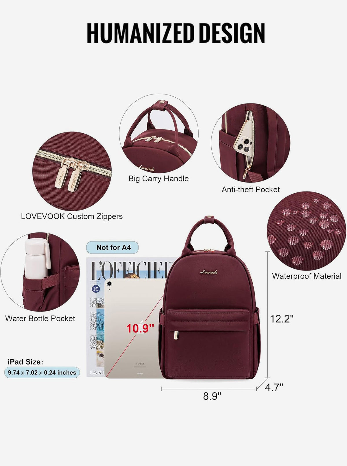 Light Weight Fashion Backpack, 11" 13.3"