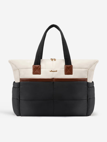 Multi-pocket Puffer Tote Bag, 15.6" 17.3"
