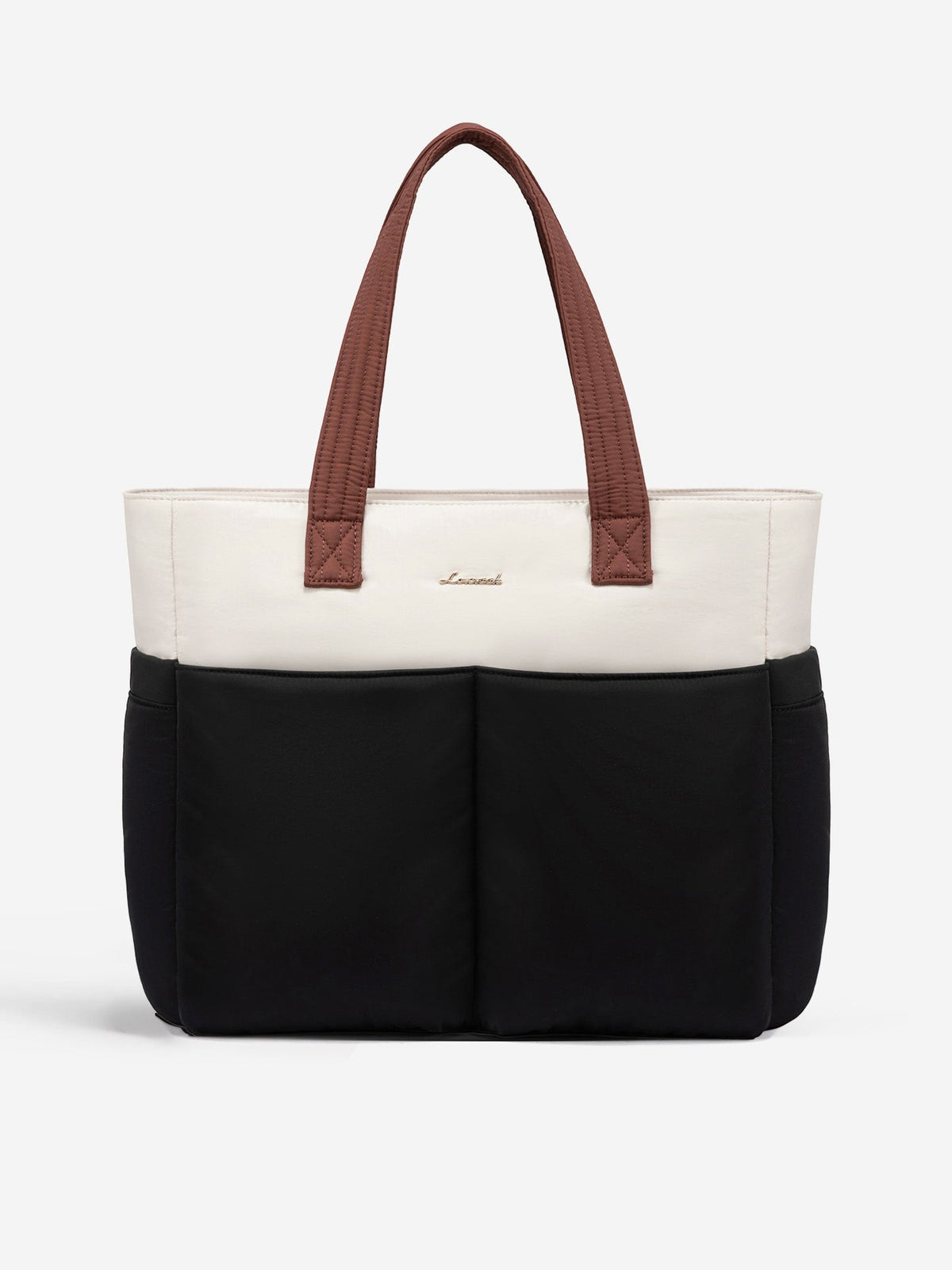 2Pcs Multi-pocket Puffer Tote Bag, 15.6" 17.3"