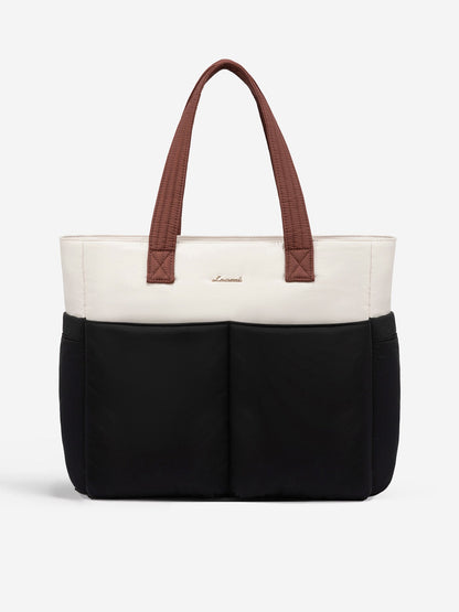 2Pcs Multi-pocket Puffer Tote Bag, 15.6" 17.3"