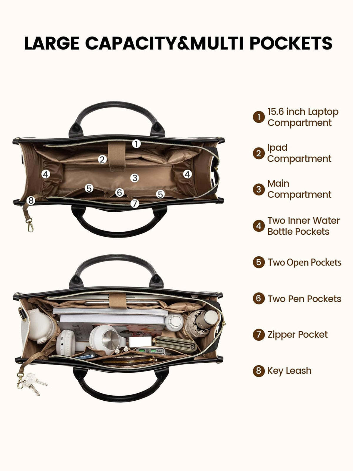 2Pcs Lightweight Computer Bag, 15.6" 17"