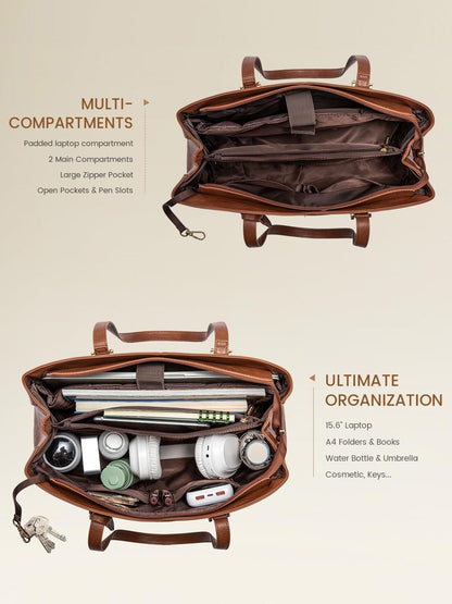 Professional Leather Computer Bag, 15.6"