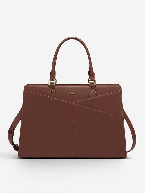 2Pcs Leather Office Laptop Tote Bag, 15.6" 17.3"