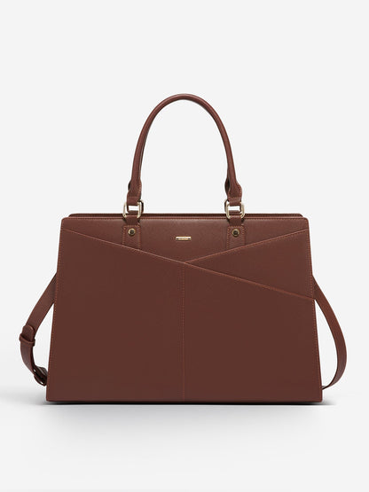 2Pcs Leather Office Laptop Tote Bag, 15.6" 17.3"