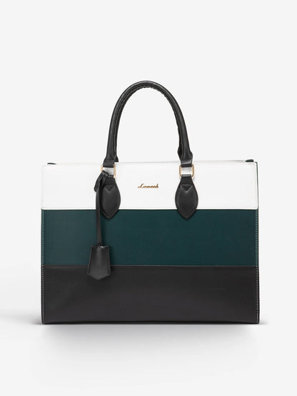 2Pcs Colorblock Laptop Tote Bag, 15.6" 17.3"