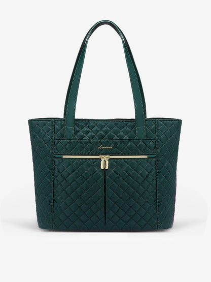 2Pcs Diamond Quilted Tote Bag, 15.6" 17"