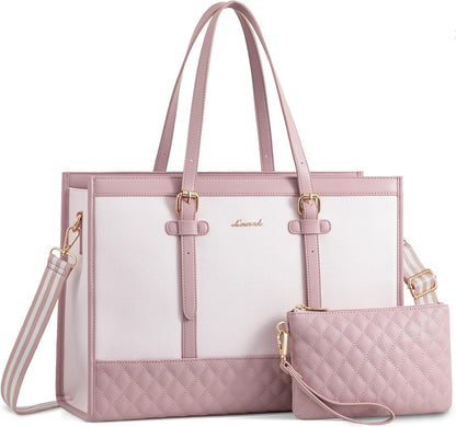 2Pcs Canvas Laptop Tote Bag, 15.6"