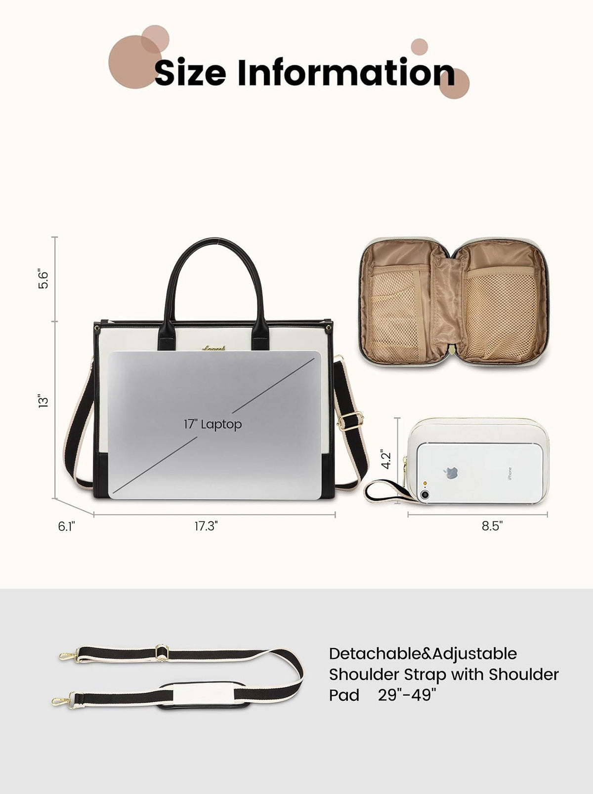 2Pcs Lightweight Computer Bag, 15.6" 17"