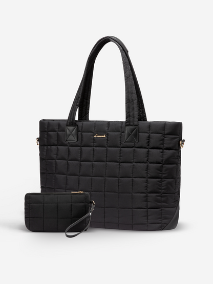 2Pcs Lightweight Puffer Tote Bag, 15.6" 17"