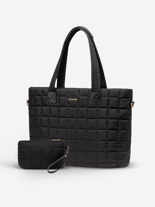 2Pcs Lightweight Puffer Tote Bag, 15.6" 17"