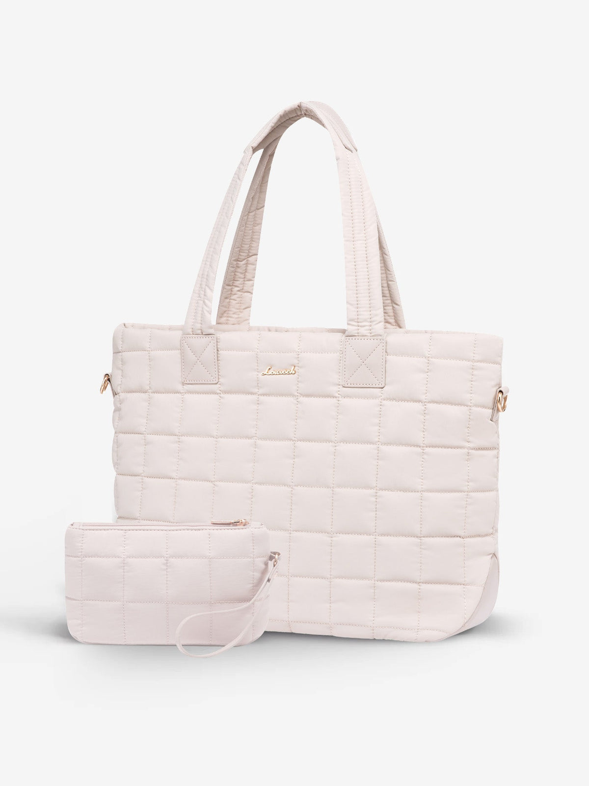 2Pcs Lightweight Puffer Tote Bag, 15.6" 17"