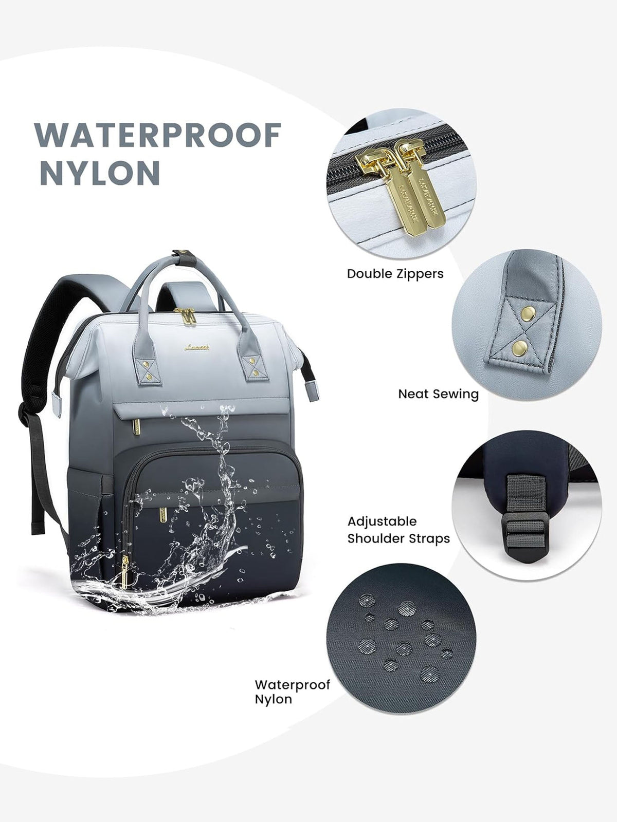 Multicolor Laptop Backpack, 15.6" 17.3"