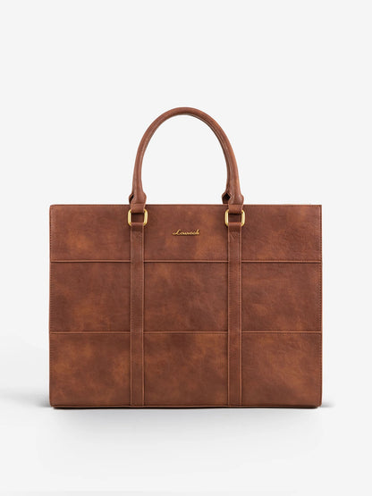 2Pcs Elegant Colorblock Tote Bag, 15.6"