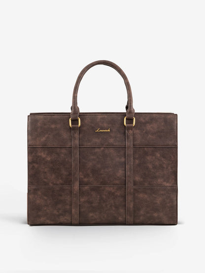 2Pcs Elegant Colorblock Tote Bag, 15.6"