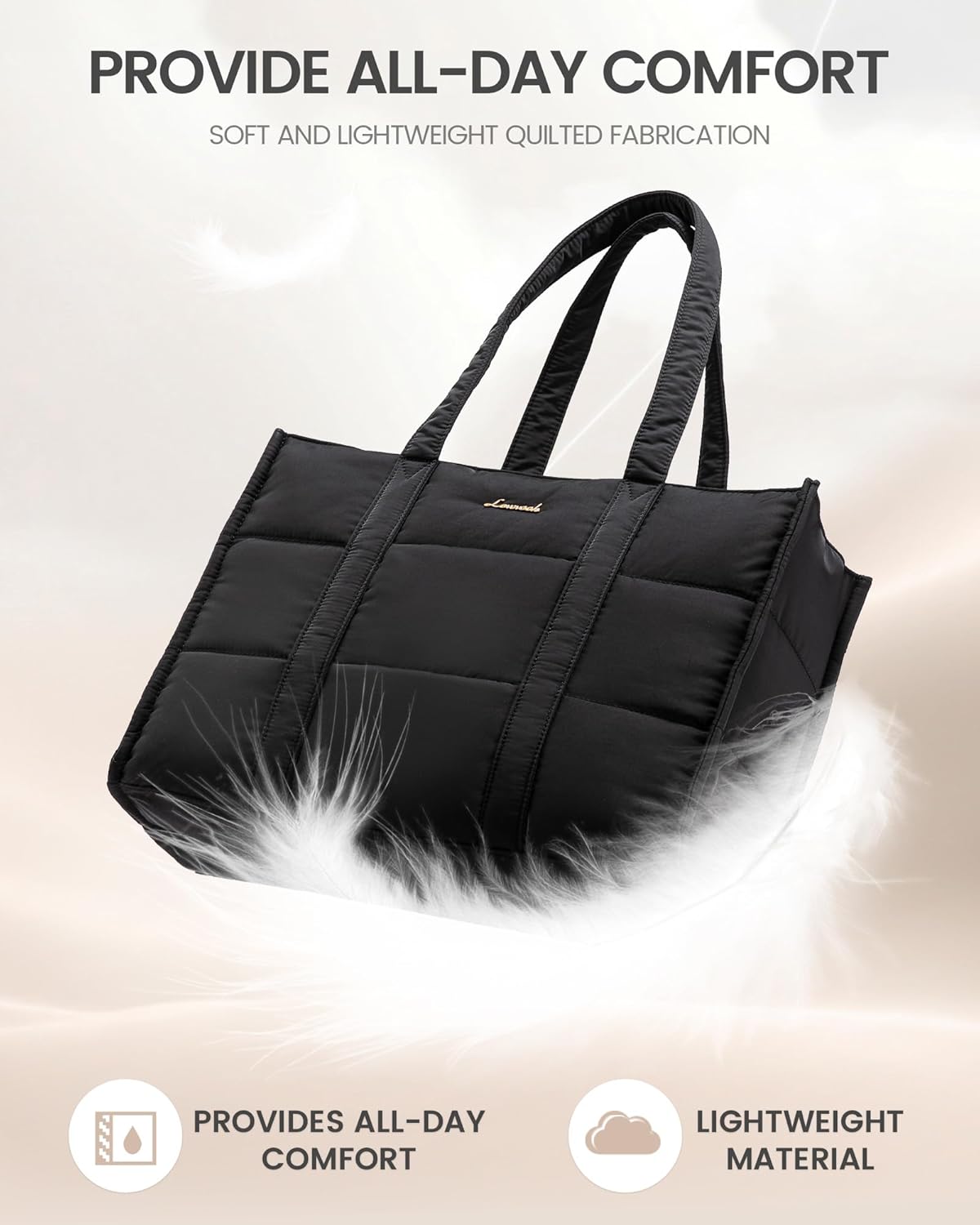 Puffer Tote Bag, 15.6" 17"