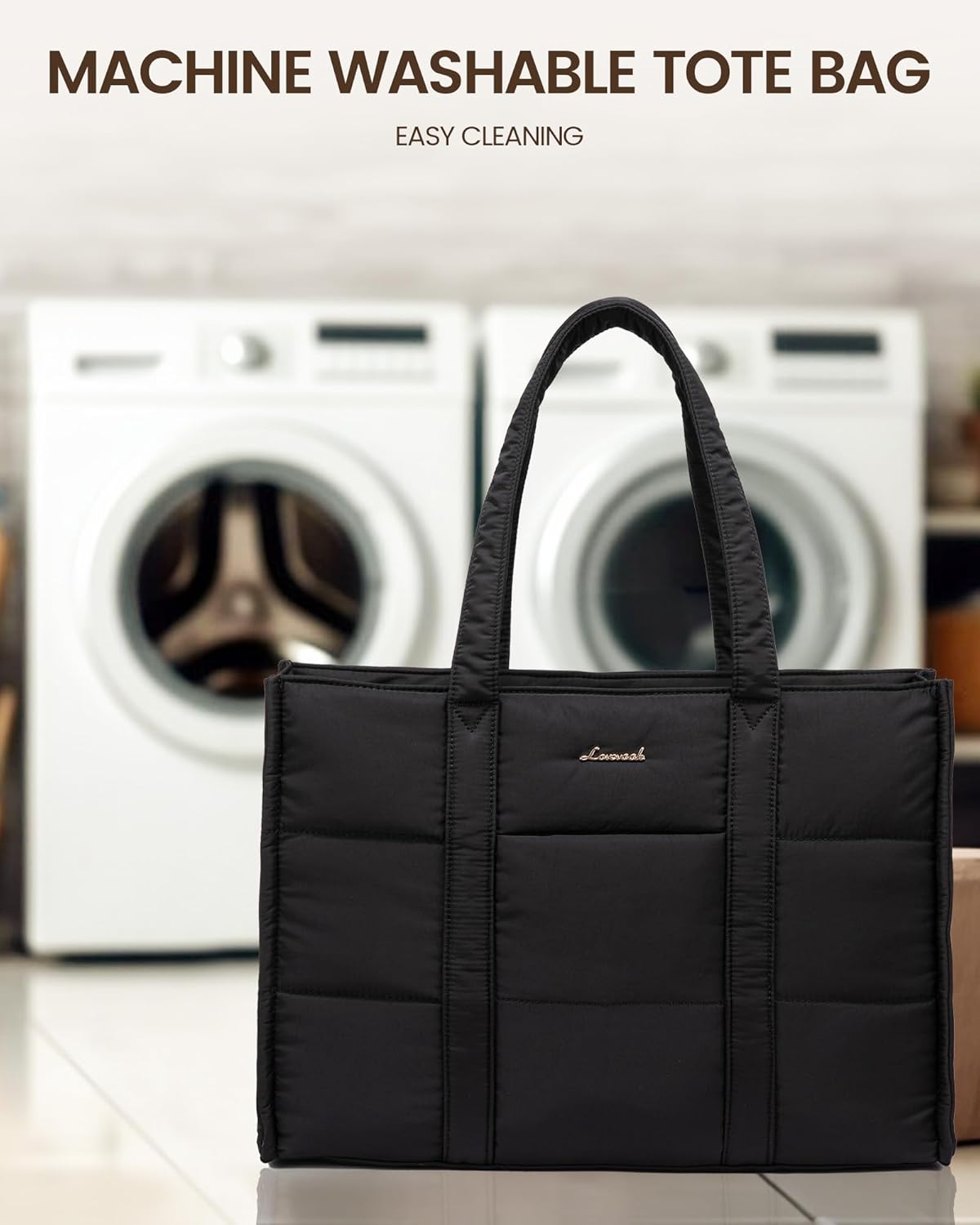 Puffer Tote Bag, 15.6" 17"
