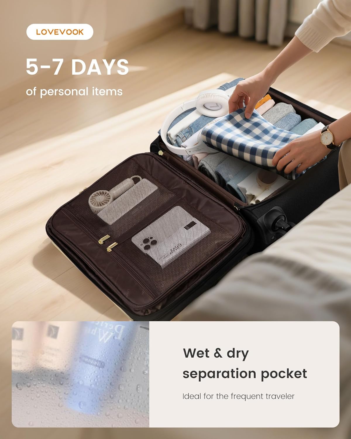 Lightweight Waterproof Suitcases, 20"(Only US)