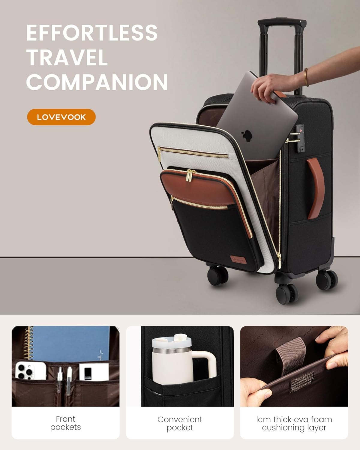 Lightweight Waterproof Suitcases, 20"(Only US)