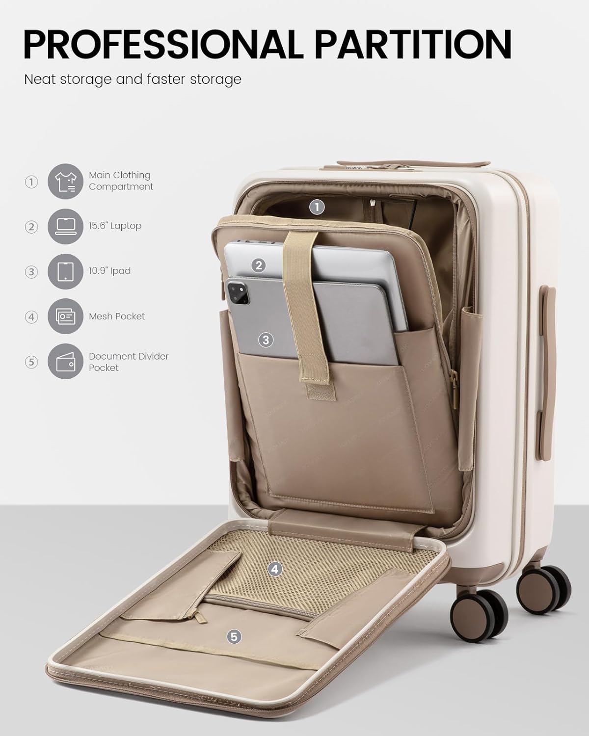 Carry On Suitcases with Wheels, 20" 24" (US Only)
