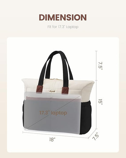 Multi-pocket Puffer Tote Bag, 15.6" 17.3"