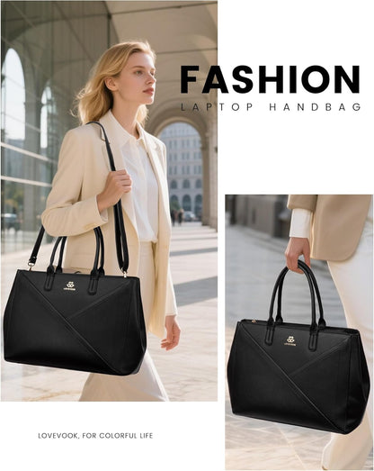 PU Leather Work Bag, 15.6" 17.3"
