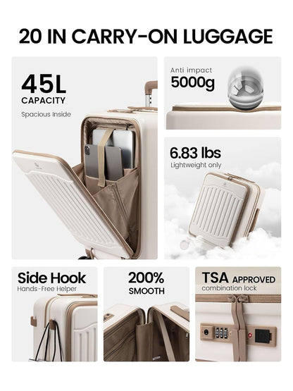 Carry On Suitcases with Wheels, 20" 24" (US Only)