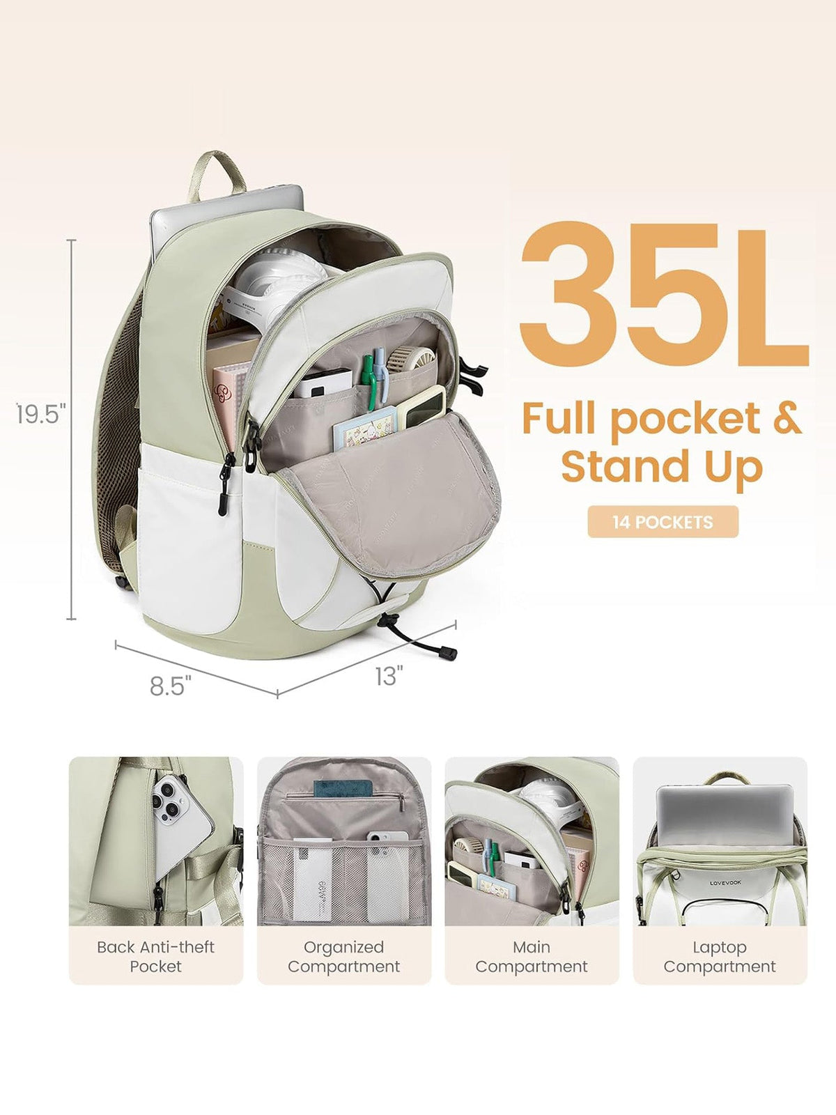 Lightweight  Laptop Backpack, 15.6"-18", 4572