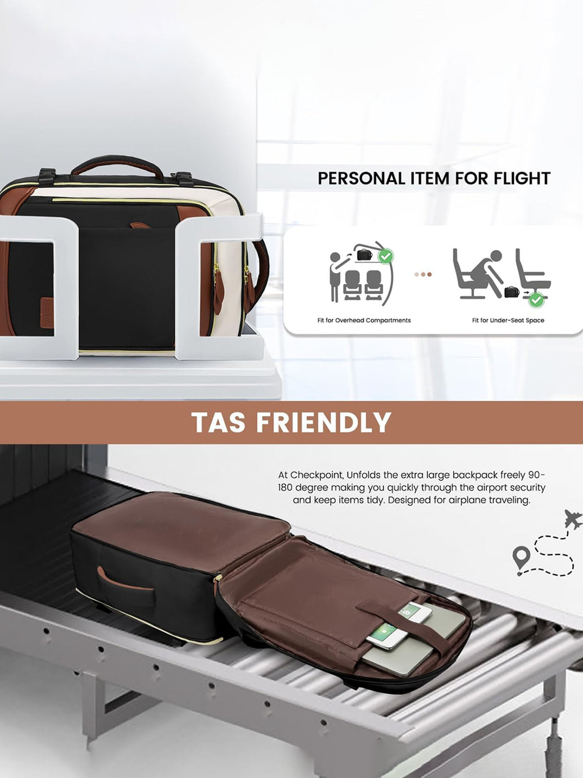 4Pcs Travel Backpack, 40L/50L