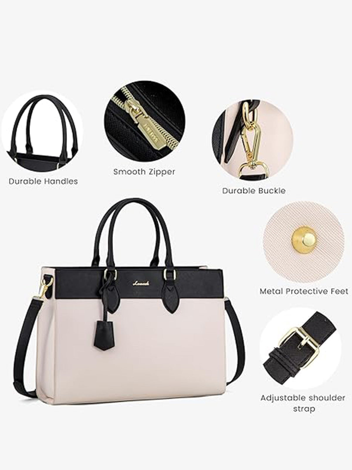 2Pcs Leather Computer Bag, 15.6" 17.3"