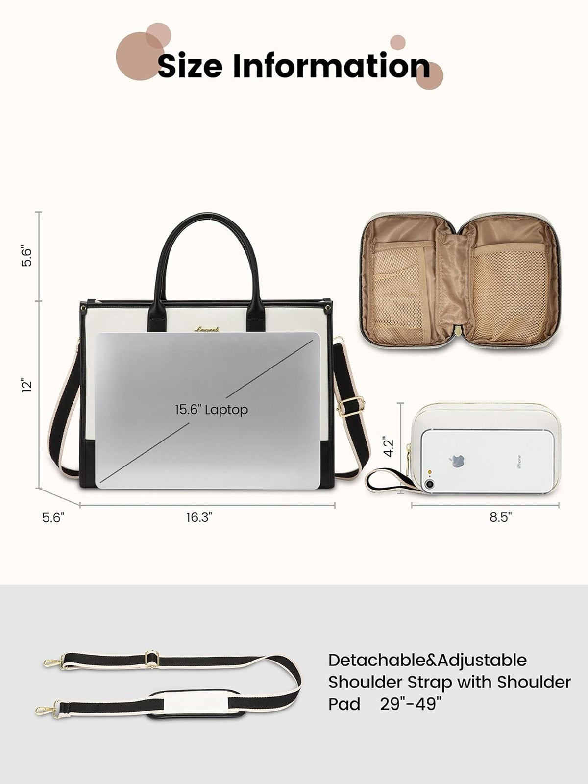 2Pcs Lightweight Computer Bag, 15.6" 17"