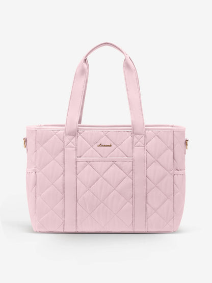 2Pcs Quilted Puffer Laptop Handbag, 15.6" 17"
