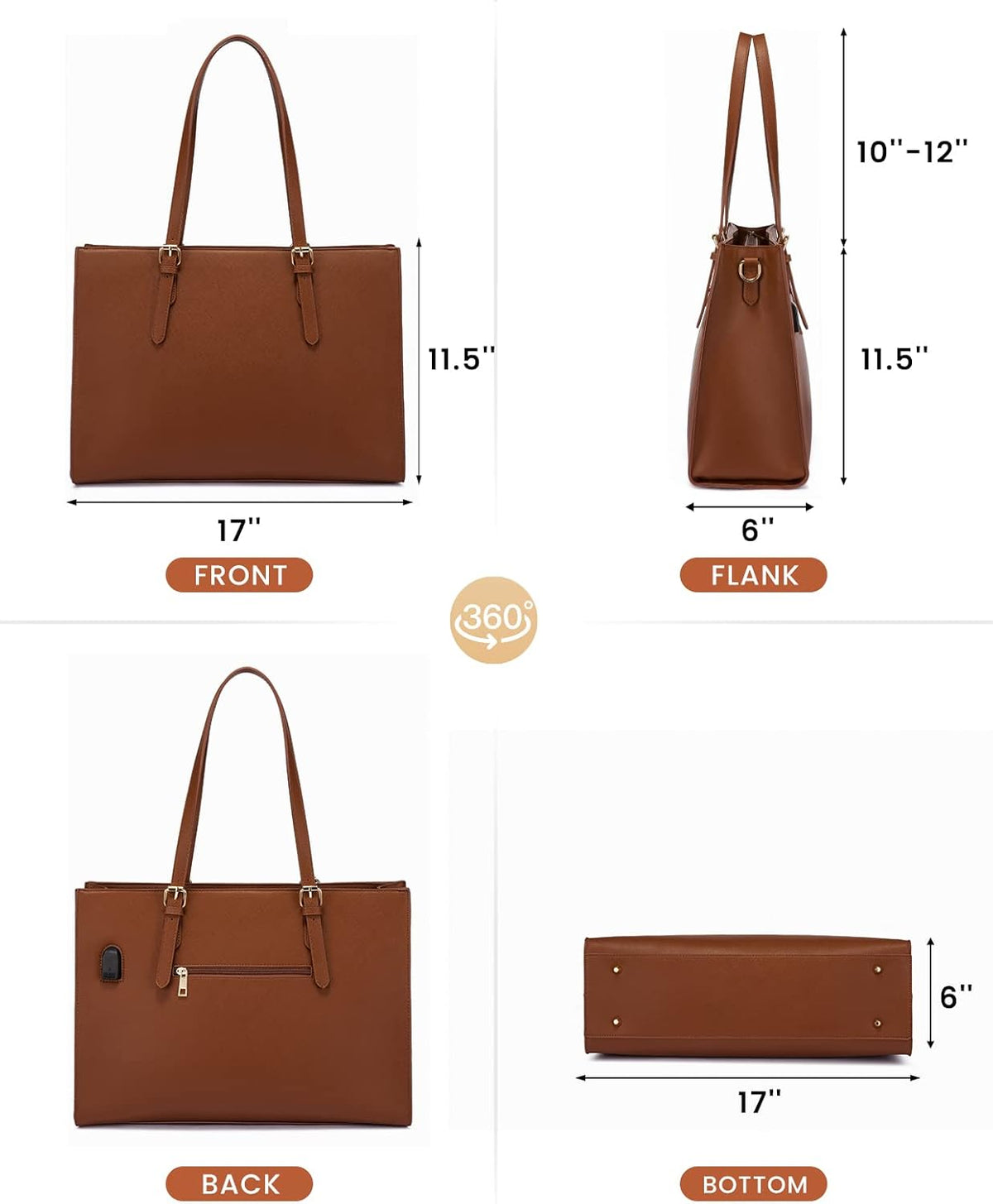 2Pcs Laptop Shoulder Bag, 15.6"