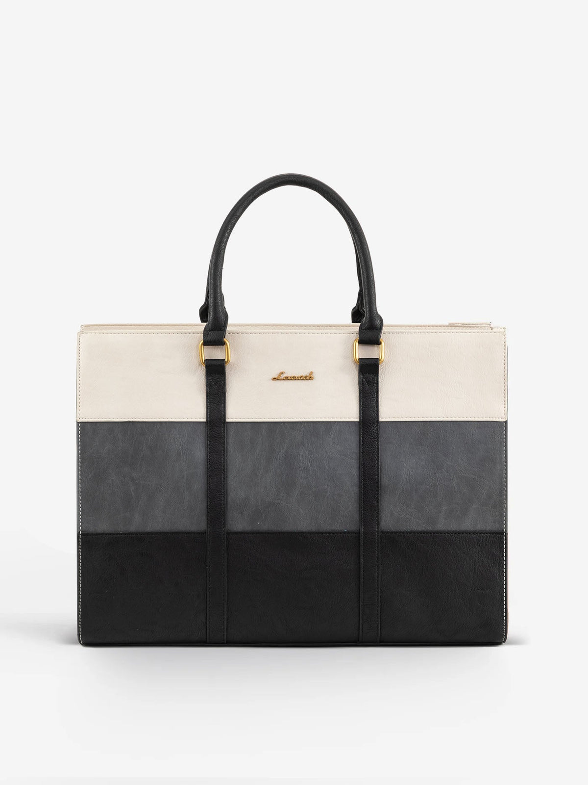 2Pcs Elegant Colorblock Tote Bag, 15.6"