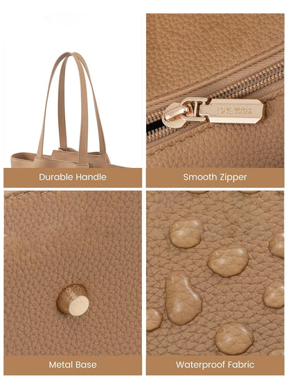 2Pcs Leather Shoulder Bag, 15.6"