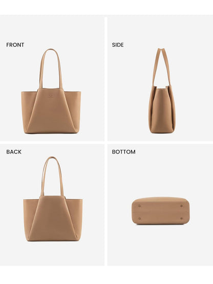 2Pcs Leather Shoulder Bag, 15.6"