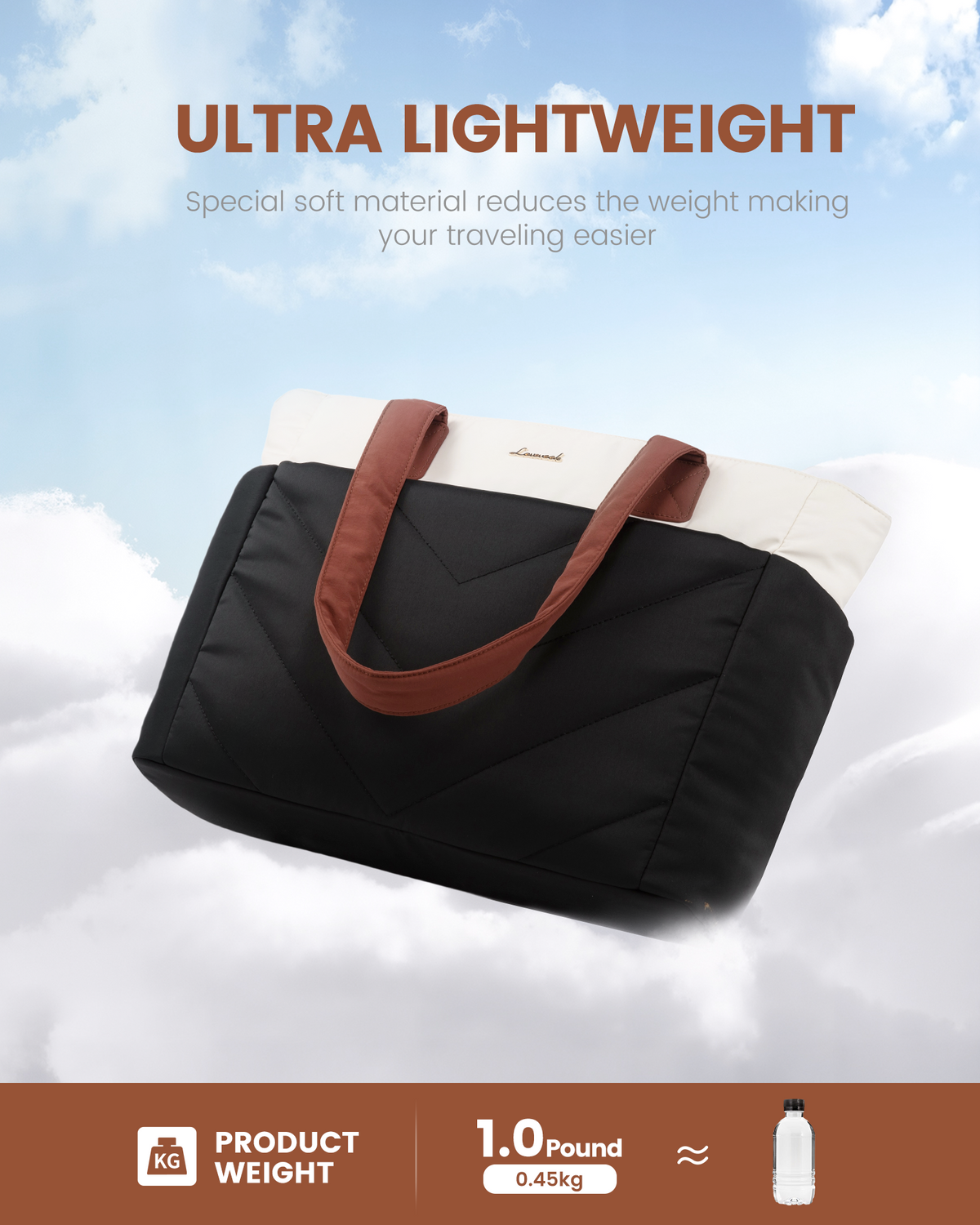 2Pcs Lightweight Puffy Tote Bag