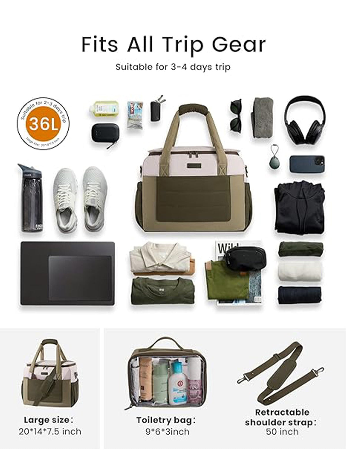 Carry on Duffle Bag 26L/36L